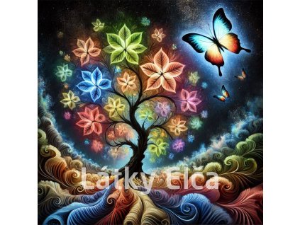 strom barevný a motýl 4