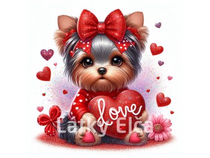 Panel yorkshire terrier love 1