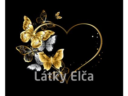 Heart with Golden Butterflies