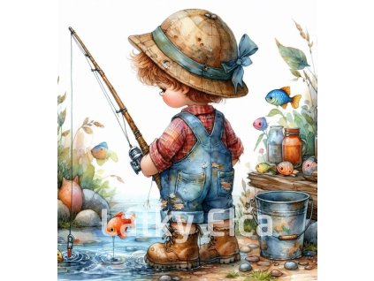 chlapec chytá ryby 2