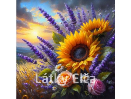 slunečnice s levandulí 1