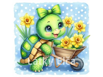 želva a žlutý květ