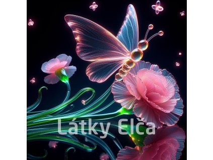 motýl skleněný a květ 1