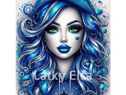 dáma modré vlasy 4