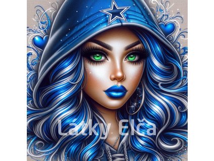 dáma modré vlasy 5