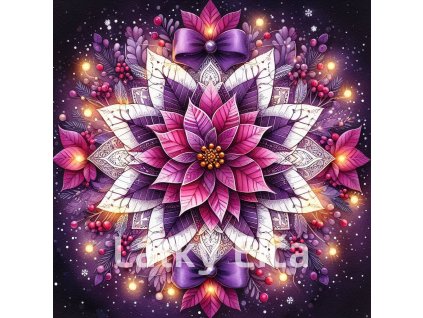 mandala vánoční fialová 8