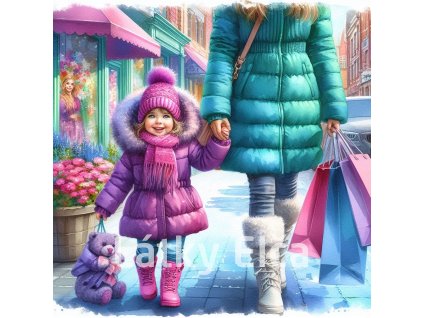 maminka s dcerou v zimě 1