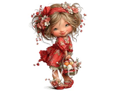 velikonoční dívka v červeném 1