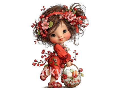 velikonoční dívka v červeném 2