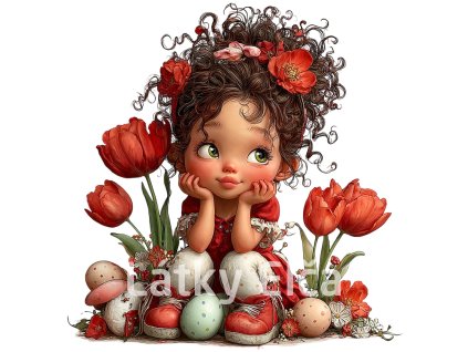 velikonoční dívka v červeném 9