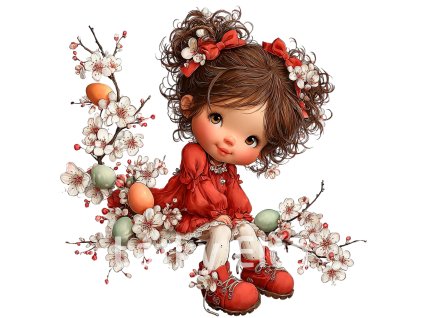 velikonoční dívka v červeném 15