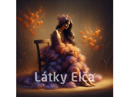 sedící dáma a květové šaty 1