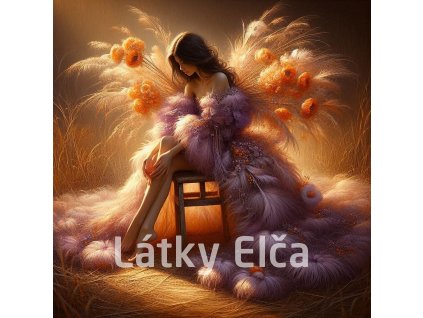 sedící dáma a peříčkové šaty 2