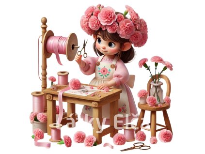 děvčátko šije 1