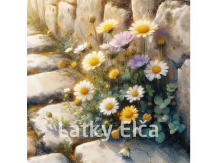 kvítí v dlažbě 1