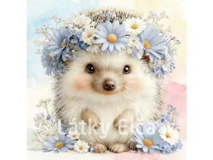 ježek a světle modrý květ 3