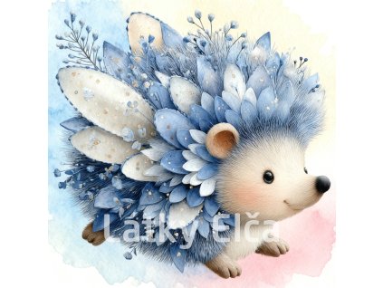 ježek a světle modrý květ 4