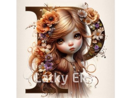 Panel P holčička květ