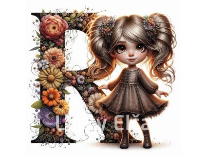 Panel R holčička květ