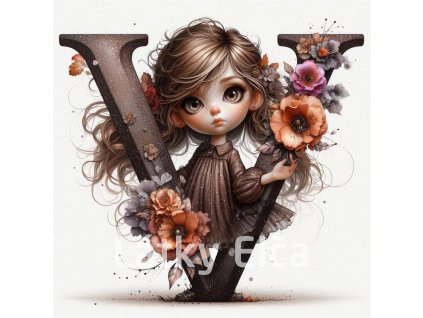 Panel V holčička květ