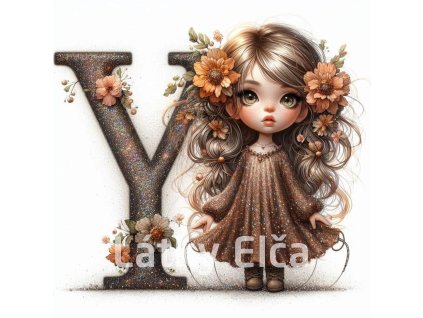 Panel Y holčička květ
