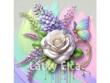 motýl, růže a šeřík 2