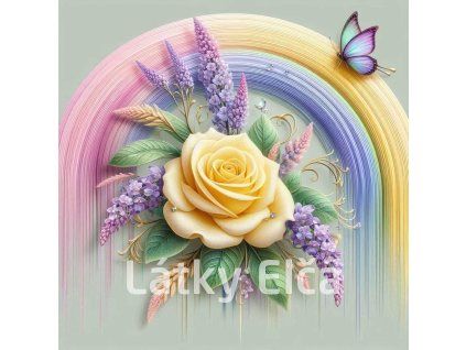 motýl, růže a šeřík 3