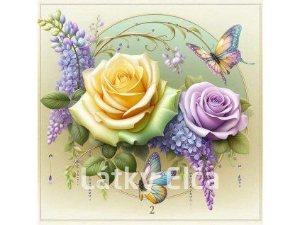 motýl, růže a šeřík 4