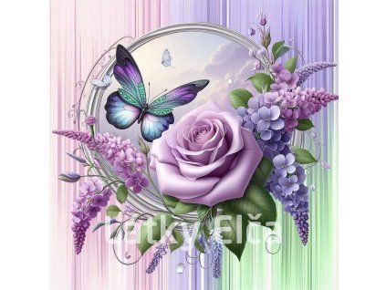 motýl, růže a šeřík 5