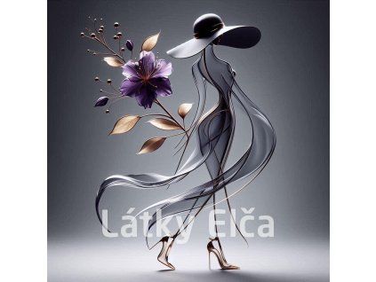 Panel kočárkovina - dáma a květ 4