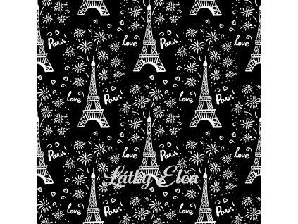 Paris love černo bílá