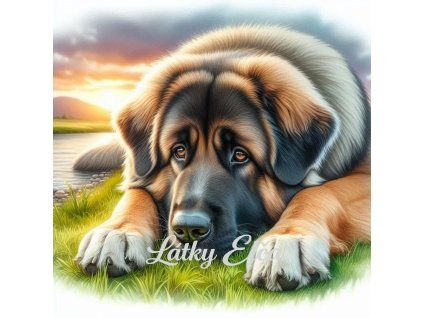 leonberger při západu