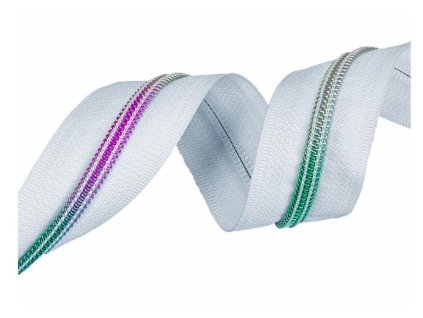 5695 zip spiralovy nekonecny pas 5mm duhovy bily