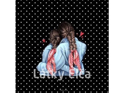 Panel kočárkovina dcera a máma (šátek brunetka) (Množství - vyberte variantu velikost 50x50cm - za 130,-/ks)