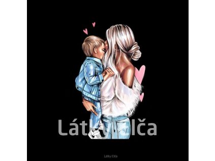 Panel kočárkovina Máma a syn (blondýnky, na černé) (Množství - vyberte variantu velikost 50x50cm - za 130,-/ks)