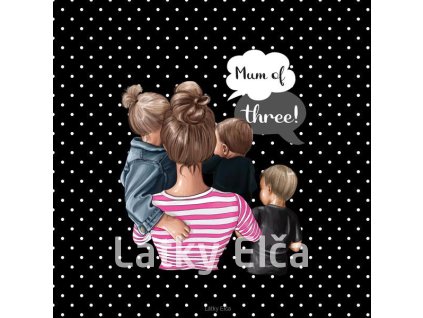 Panel kočárkovina Super máma + dcera a 2 synové mladší (Množství - vyberte variantu velikost 50x50cm - za 130,-/ks)