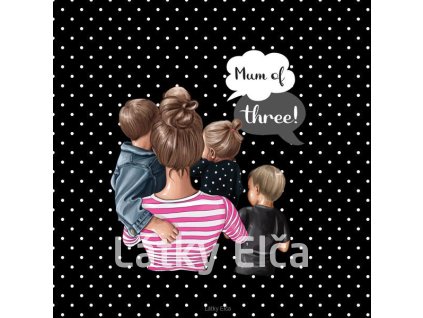 Panel kočárkovina Super máma + syn, dcera a syn (Množství - vyberte variantu velikost 50x50cm - za 130,-/ks)