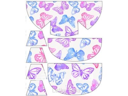 Panel na ledvinku motýlci modro fialové (Množství - vyberte variantu velikost 38 x 21 cm - 110,-)