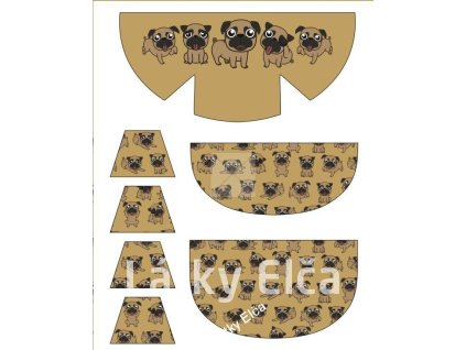 Panel na ledvinku psy na béžové (Množství - vyberte variantu velikost 38 x 21 cm - 110,-)