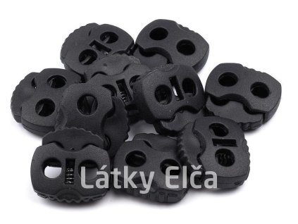 8680 brzdicky s dvema dirkami 20x20 mm cerna