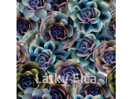 Fashion vector pattern with succulent plants in realistic style