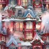 8RED CHRISTMAS VICTORIAN HOUSES