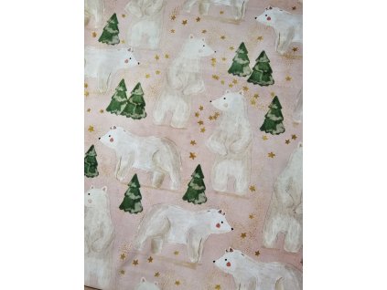 Bílí medvědi - bavlněné plátno