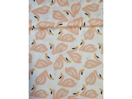 Růžové labutě - plátno