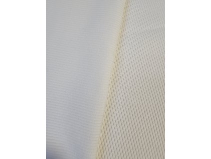 Krémový jednobarevný žebrovaný úplet