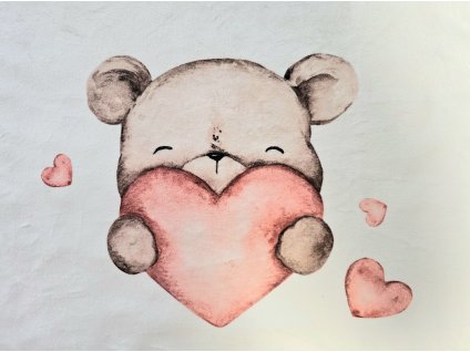 Panel na polštářek Medvídek srdce