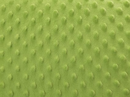 Minky 3D puntíky- zelená limetková