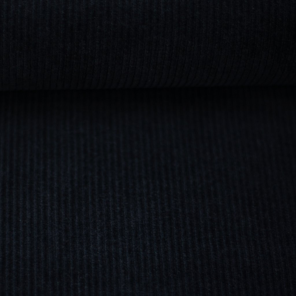 Velur – elastický úpletový manšestr - temně modrá 597