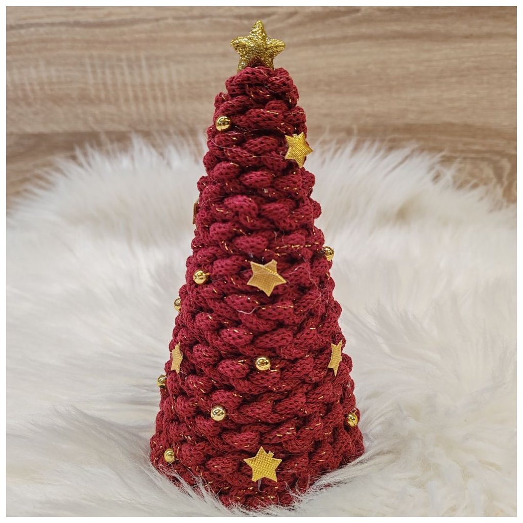 Malý dekorační vánoční stromeček - bordeaux