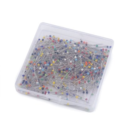 Špendlíky se skleněnou hlavičkou délka 30 mm (Varianta mix, Balení 1 krab.)